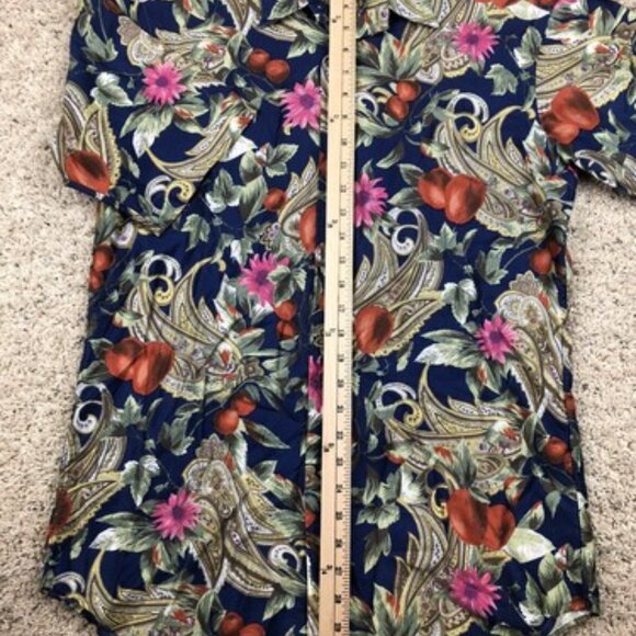Kenneth Gordon Mens Size M Short Sleeve Button Up Shirt Floral Paisley Print USA - Picture 6 of 8